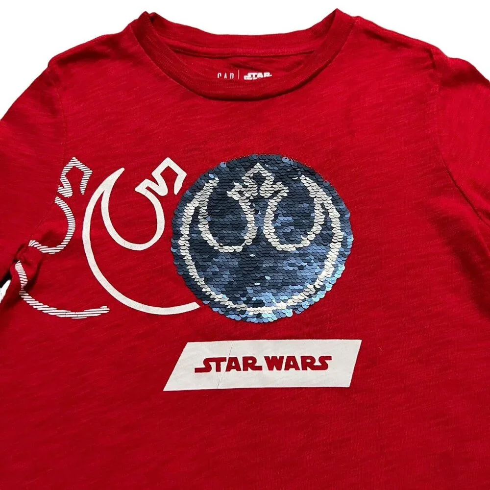 Gap Kids Sz S Star Wars Flip Sequin Shirt
